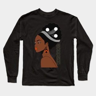 Black Goddess Queen Long Sleeve T-Shirt